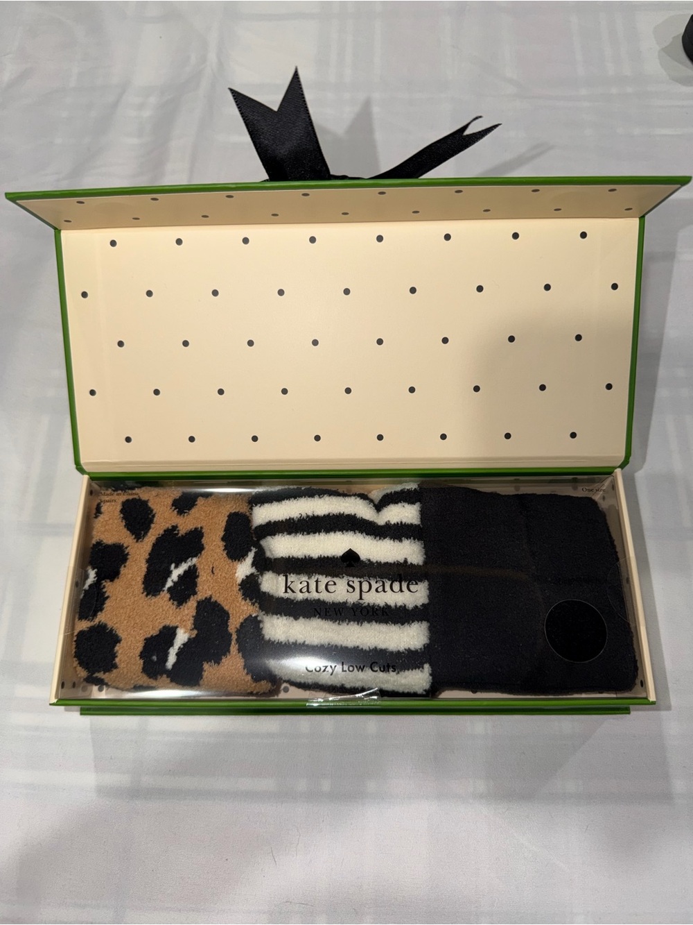 kate spade Leopard, Zebra Stripe & Black Low-Cut Sock Set